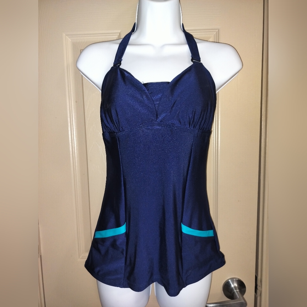 Bettie Page 50's Style Navy Swimsuit Sz S